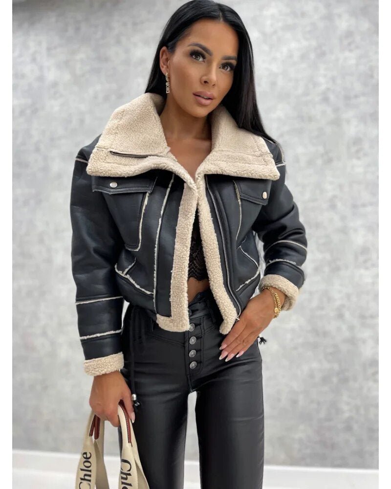 Lindsey aviator leather jacket