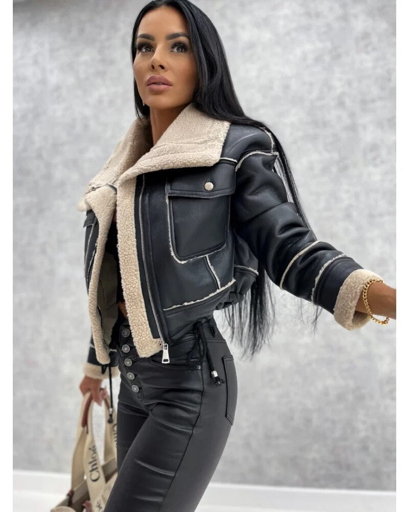 Lindsey aviator leather jacket