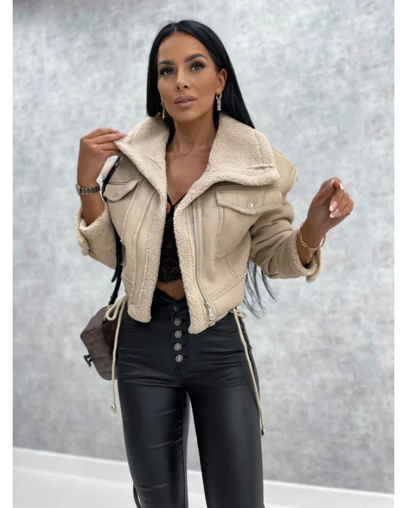Lindsey aviator leather jacket