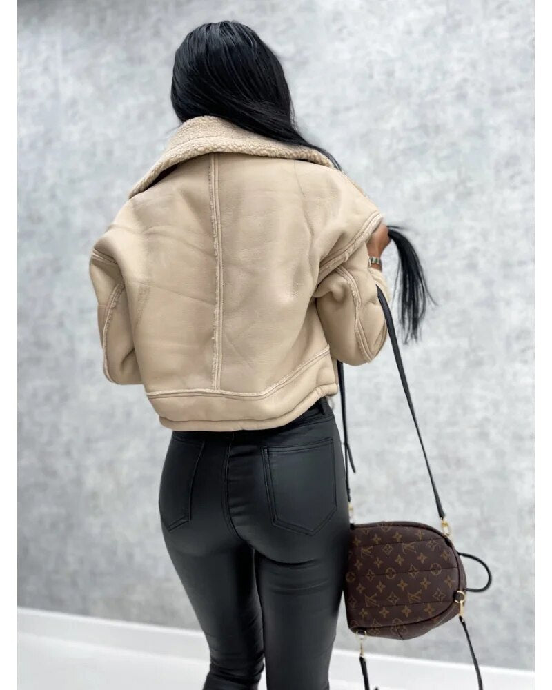 Lindsey aviator leather jacket
