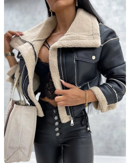 Lindsey aviator leather jacket